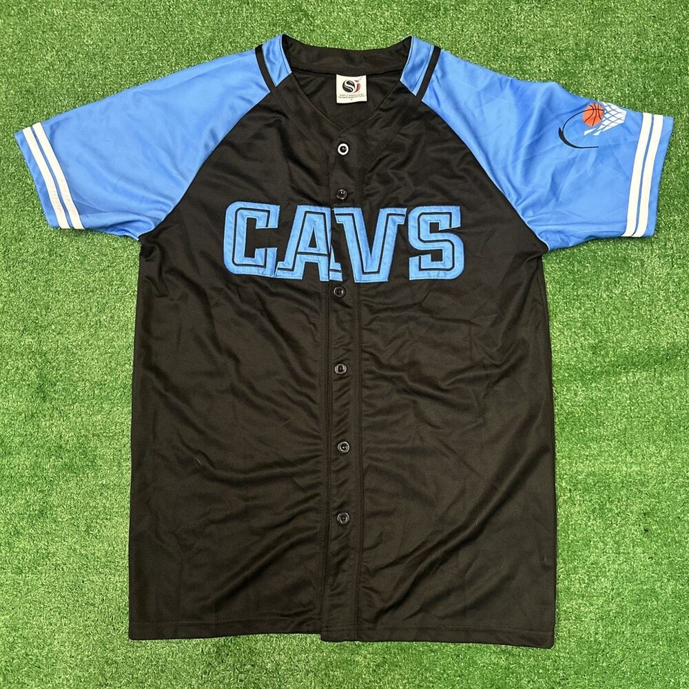 Vintage Cleveland Cavaliers Jersey Men’s Large Black Blue Retro Y2K Embroidered